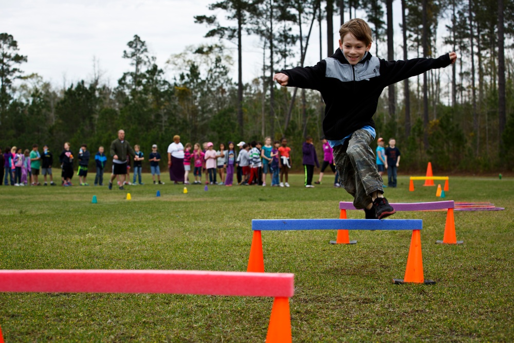 Marines Volunteer At Elementary School Field Day