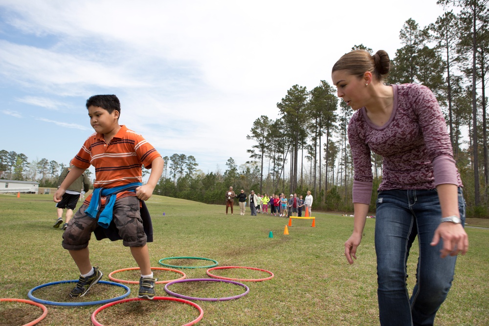 Marines Volunteer At Elementary School Field Day