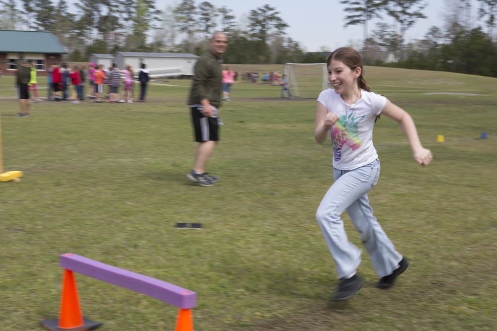 Marines Volunteer At Elementary School Field Day