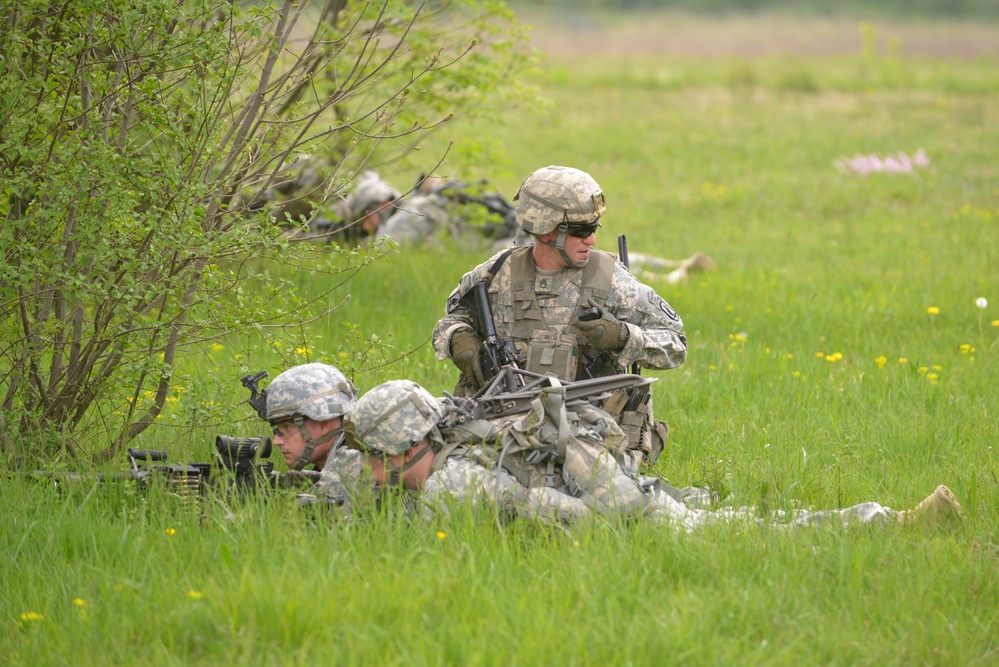 Company C, 2nd Battalion, 503rd Infantry Regiment, 173rd Infantry Regiment Combat Team (Airborne), conduct infantry training near Osoppo, Italy