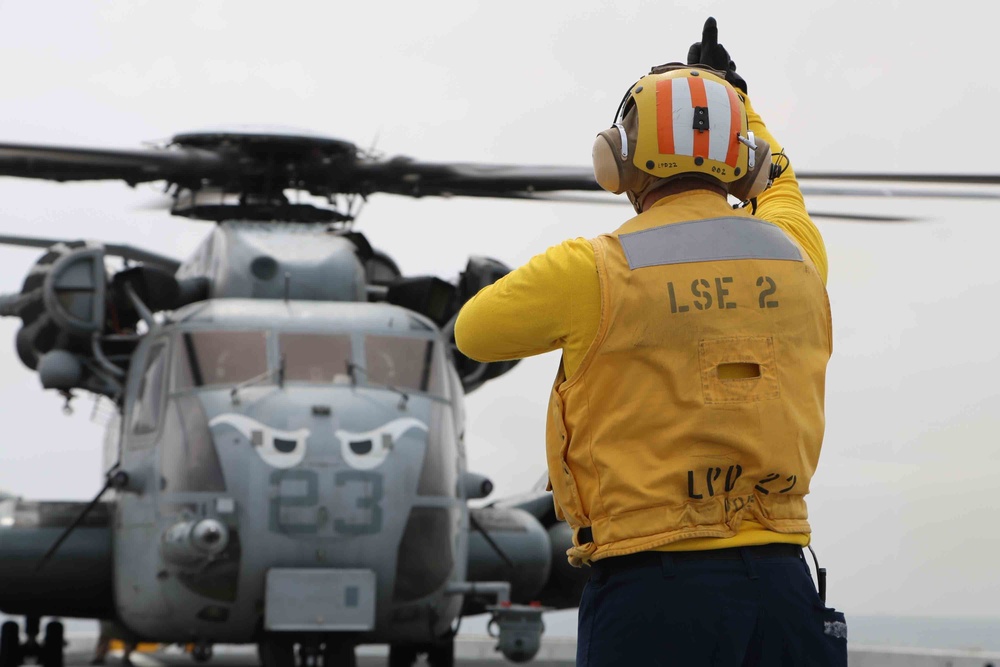 USS San Diego Flight deck Ops