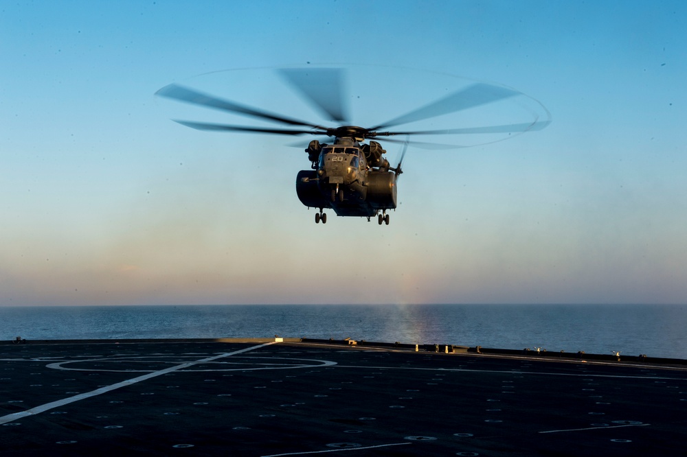 USS Gunston Hall flight deck activity