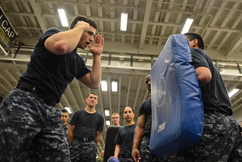 USS Bonhomme Richard self-defense training