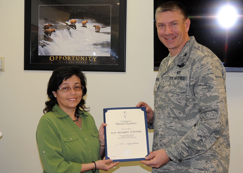 Civilian Airman earns 2013 Volunteer Excellence Award