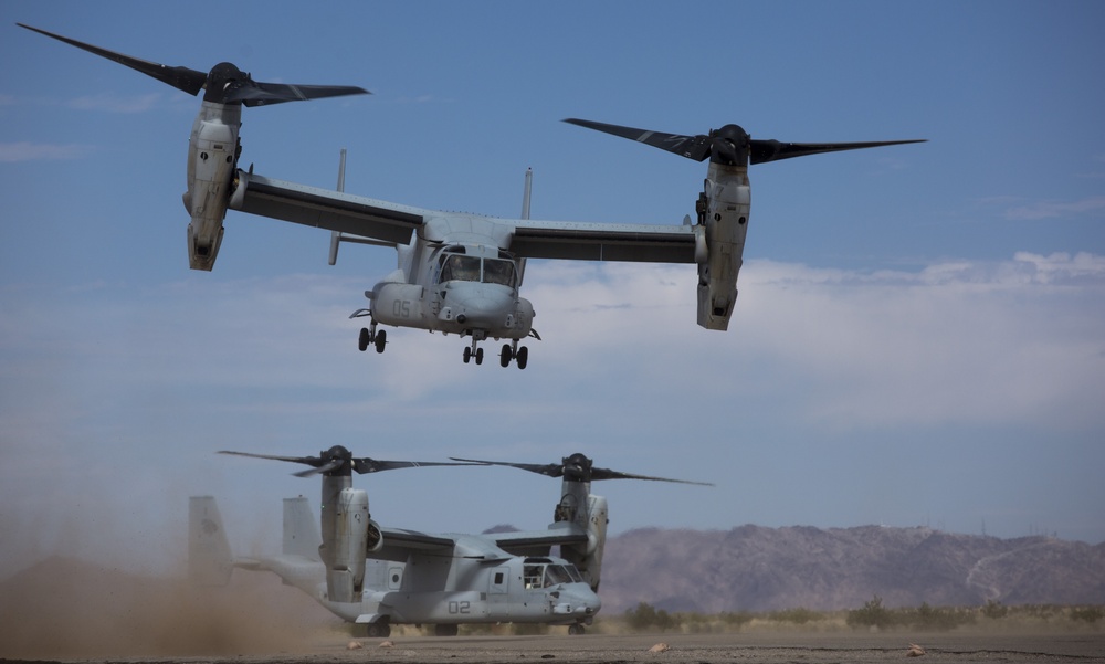 U.S. Marine Osprey and Infantry Units Continue to Support WTI 2-14