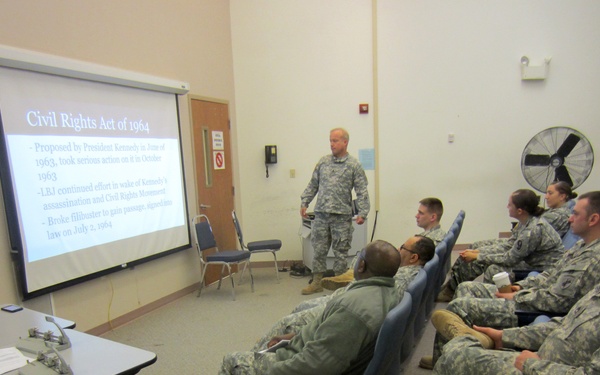 Civil Affairs Soldiers give EOL presentation