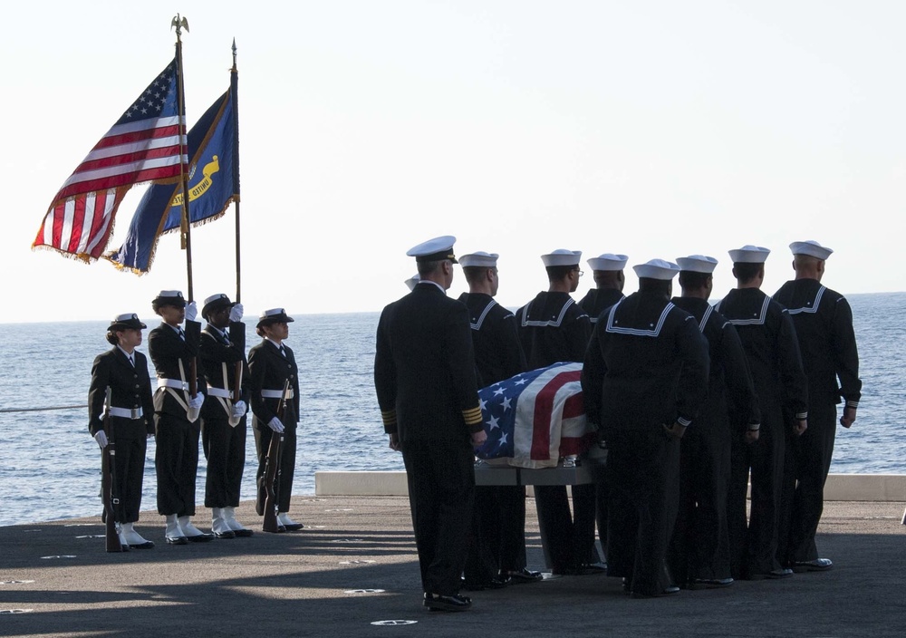 Burial at sea ceremony