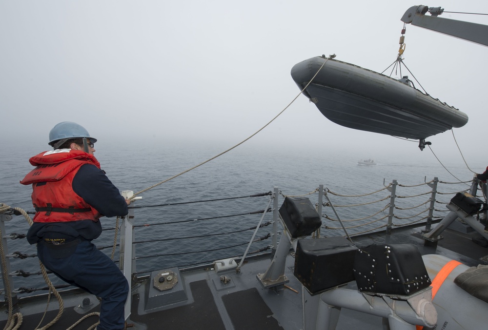 USS Mason small boat operations