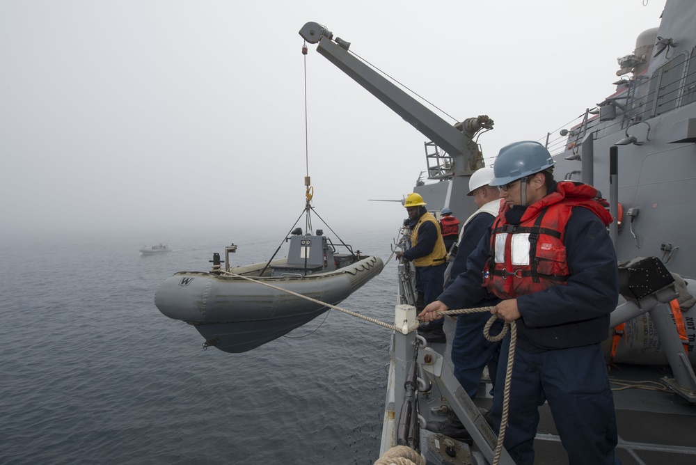 USS Mason small boat operations