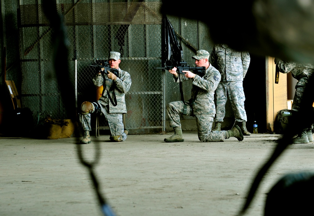 Security Forces Airmen participate in tactical training