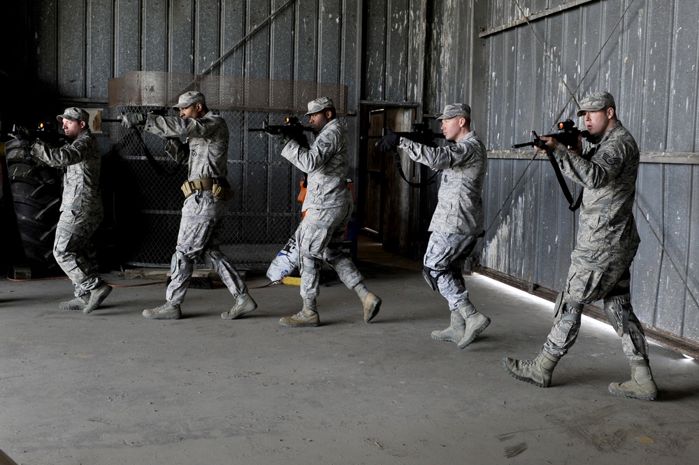 Security Forces Airmen participate in tactical training