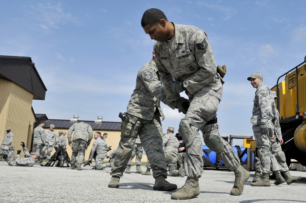 Security Forces Airmen participate in tactical training