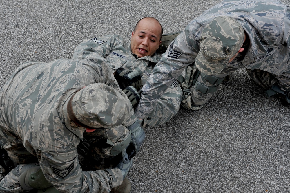 Security Forces Airmen participate in tactical training