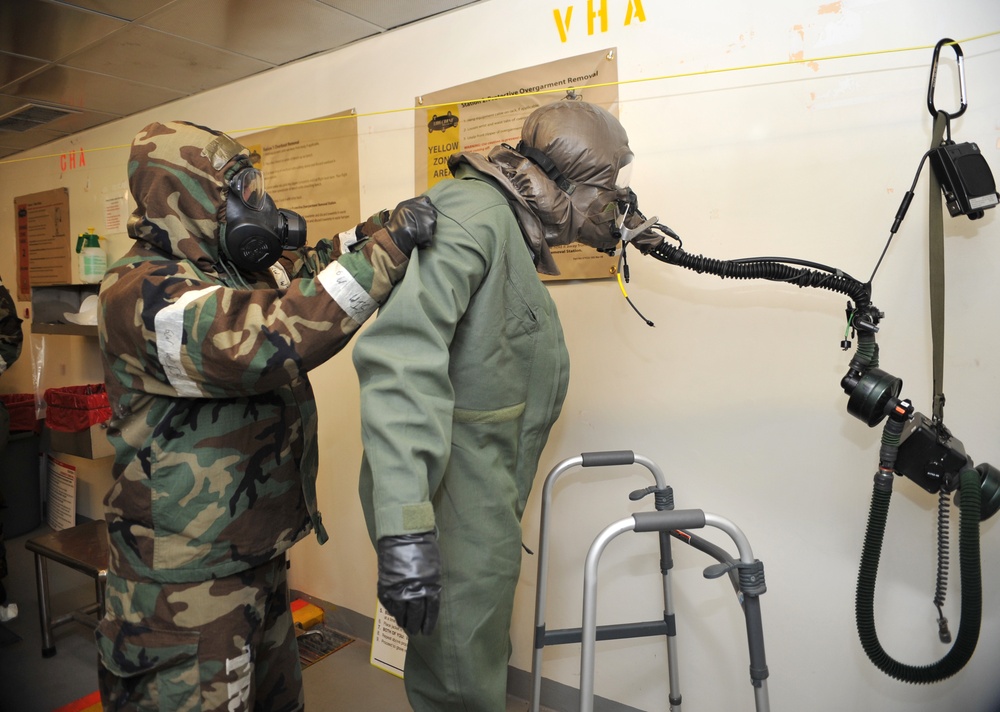 AFE helps 25th FS suit up for CBRN exercise