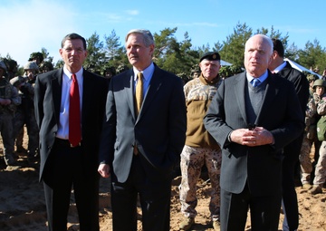 U.S. Senators meet with U.S., Latvian, and Estonian troops during exercise Summer Shield