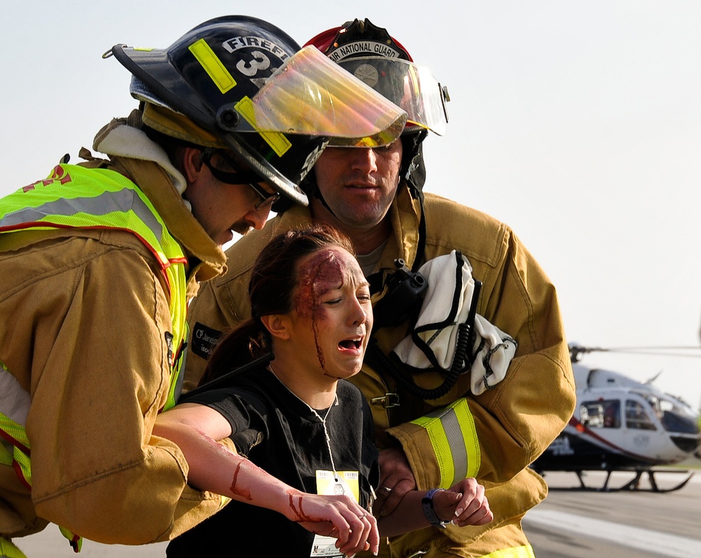 182nd firefighters act in aircraft crash exercise