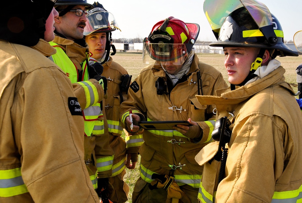 182nd firefighters act in aircraft crash exercise