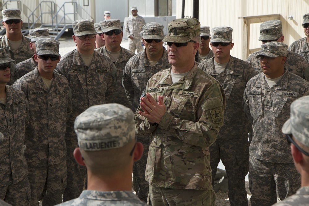 SMA Chandler visits deployed Air Defense Artillery Soldiers