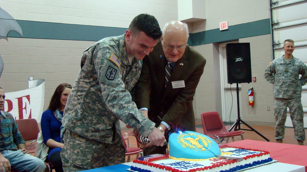 Army Reserve 106th birthday cake cutting ceremony with mayor pro tem