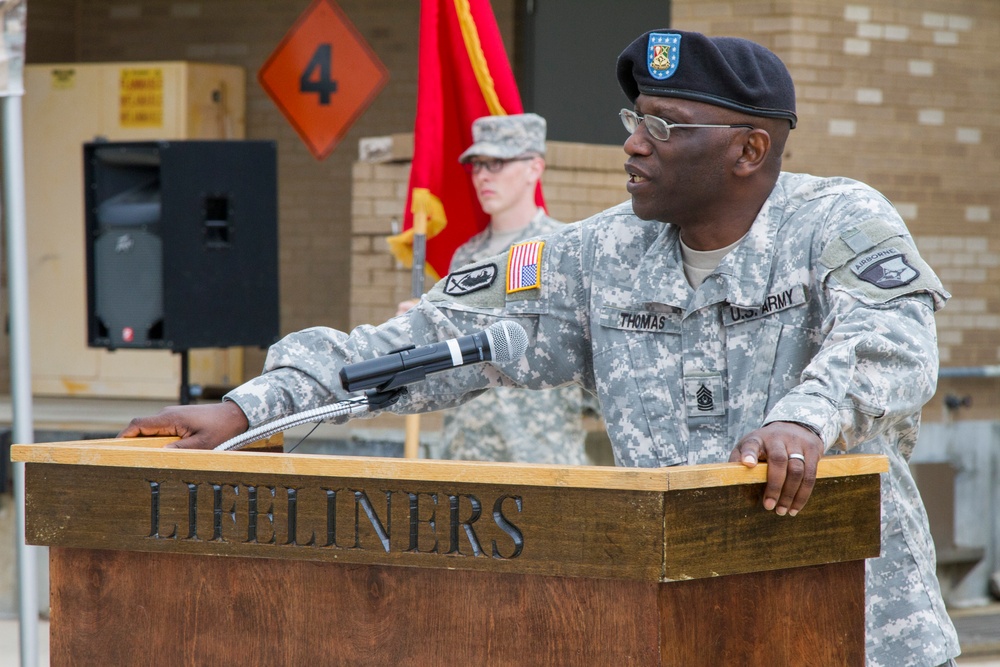 Lifeliner command sergeant major passes responsibility in ceremony