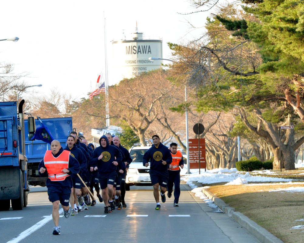 CPO birthday run at Naval Air Facility Misawa