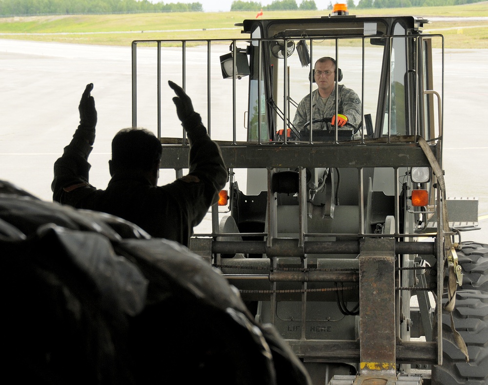 Three Squadrons from the 146 Airlift Wing leave for annual training in Alaska.