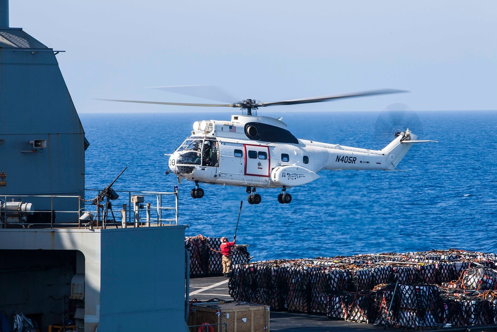 USS Bataan receives fuel, supplies, mail at sea