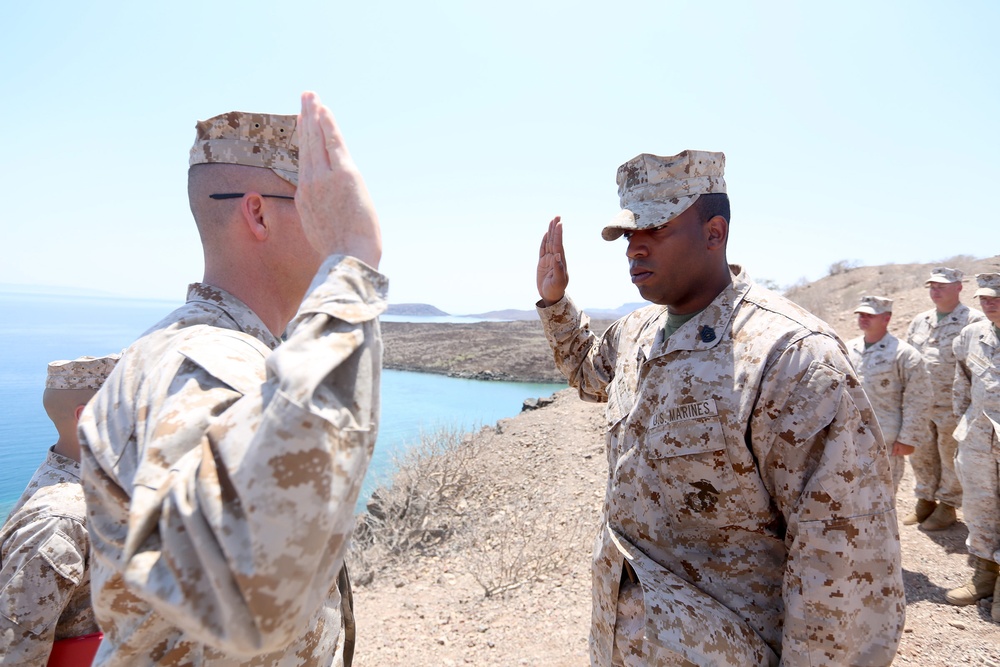 22nd MEU Marine re-enlists in Djibouti