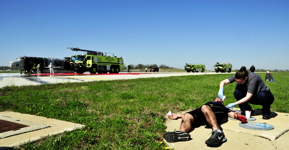 Medical team provides realism to international airport exercise