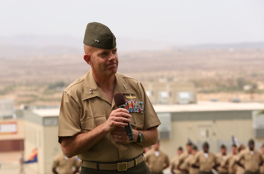 Commanding General presents Navy Cross medal to Combat Center Marine