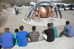 U.S. Marines stand 'in front of them all' at DMZ