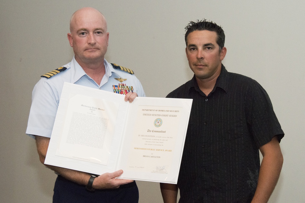 Coast Guard recognizes mariners for rescue of 3 boaters