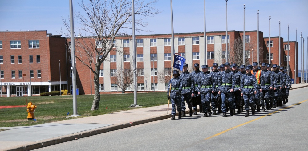 Officer candidates march at NS Newport