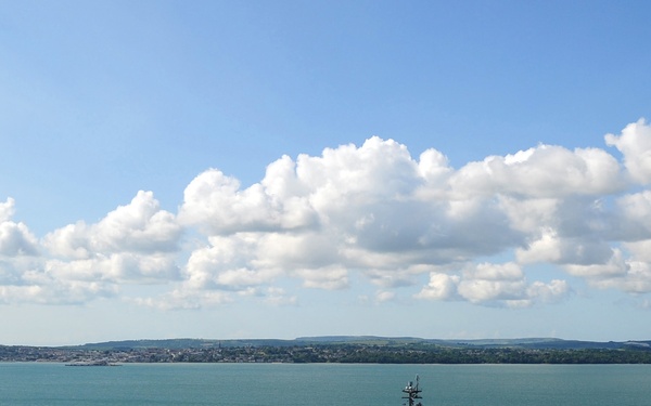 USS George H.W. Bush departs Portsmouth, England
