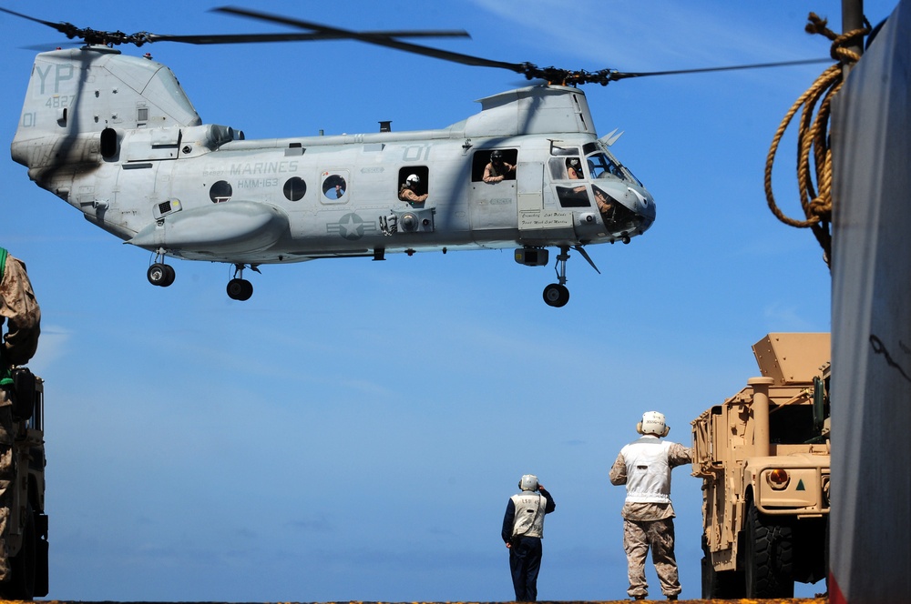 USS Comstock flight deck activity