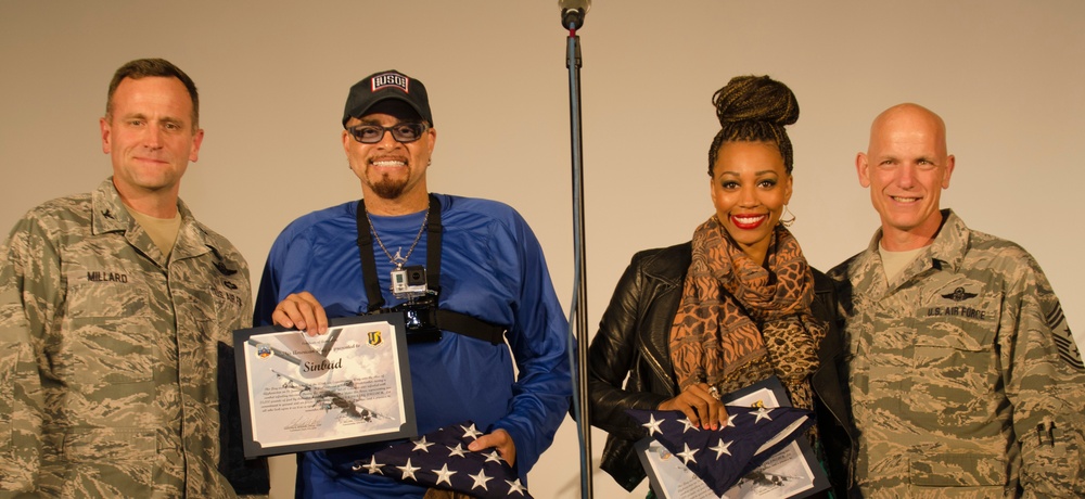Sinbad and Paige Bryan Band perform for Airmen