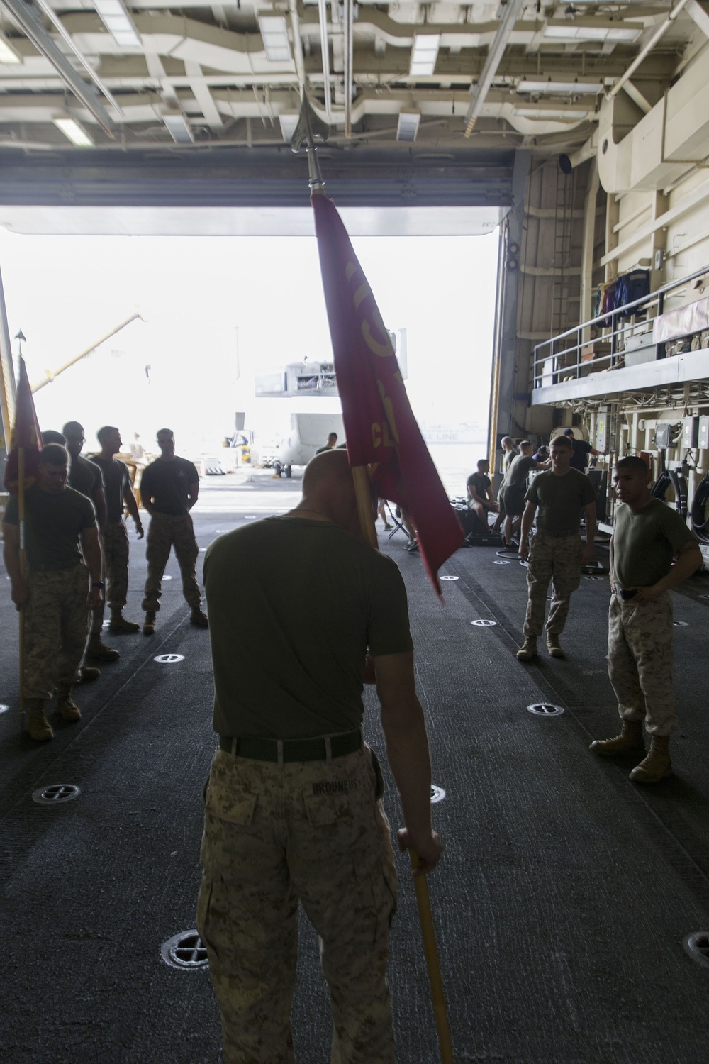 Corporals course practices guidon manual aboard Mesa Verde