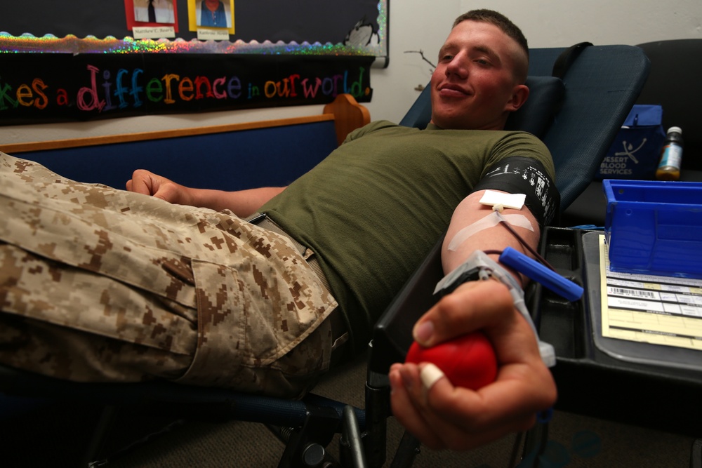 Combat Center Marines donate blood