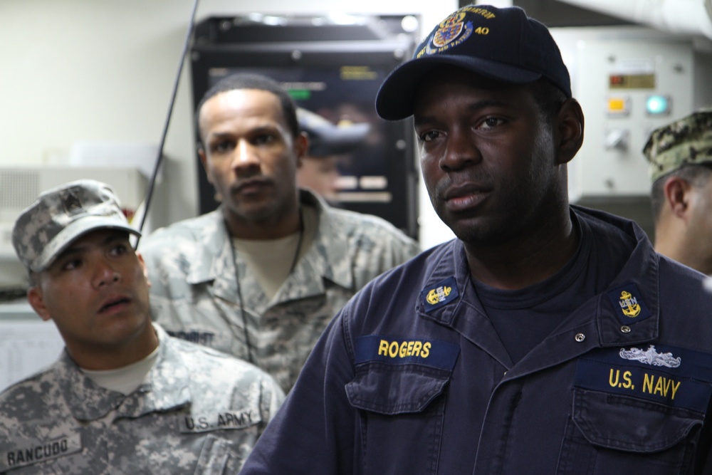 Troopers tour USS Halyburton