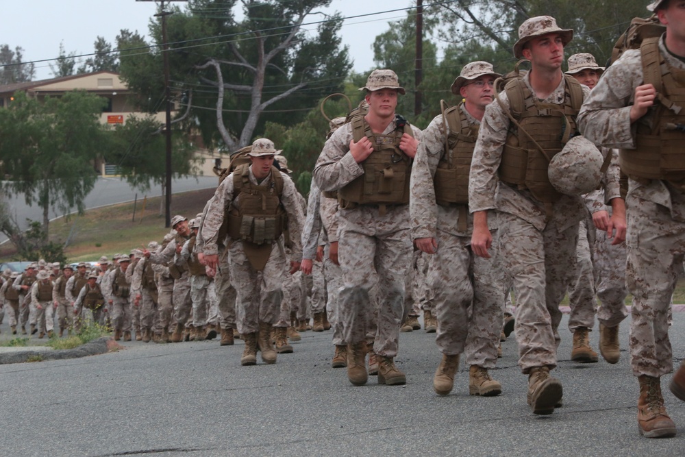 I MHG conducts hike to strengthen Marines and unit cohesion