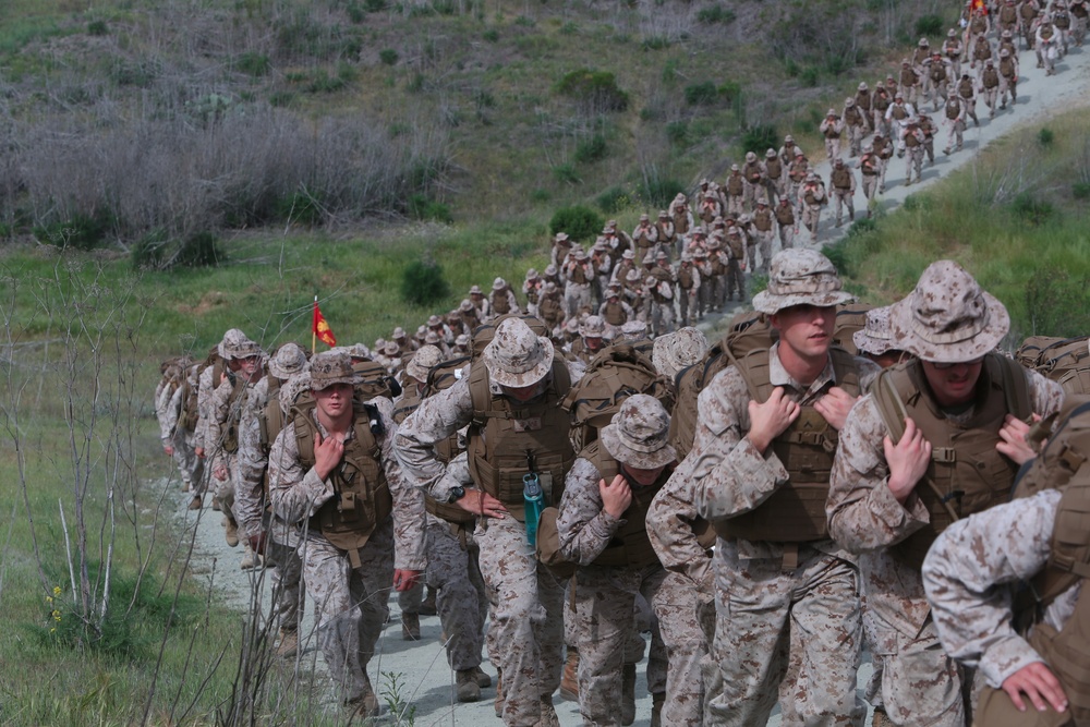 I MHG conducts hike to strengthen Marines and unit cohesion