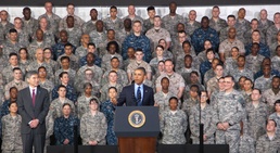 President Obama thanks service members and families in Korea