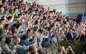 President Obama thanks service members and families in Korea