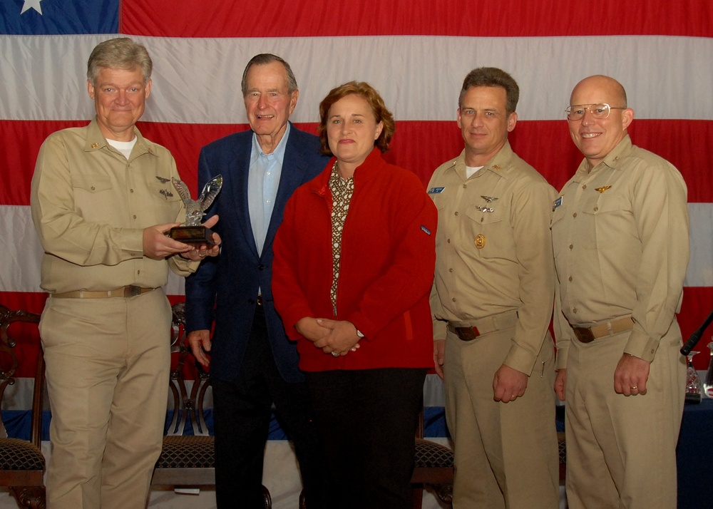 Former President George H.W. Bush visits USS George H.W. Bush