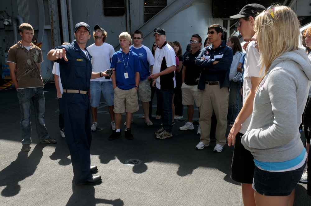 Junior Olympic Archery Team tour of USS Nimitz