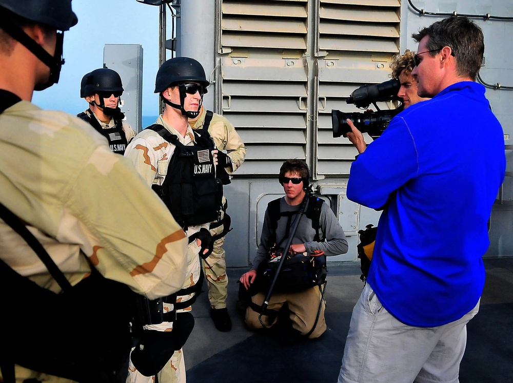 USS Lake Champlain sailor interviewed by The Discovery Channel