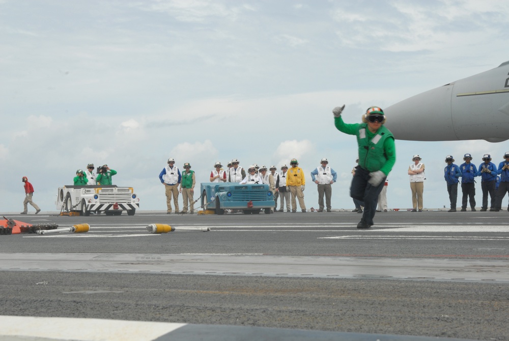 Former President George H.W. Bush visits USS George H.W. Bush