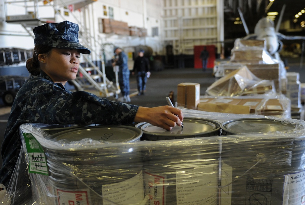 USS Nimitz takes inventory