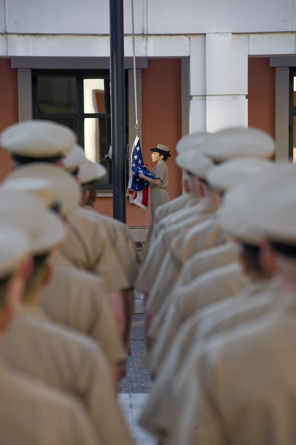Morning colors at Naval Support Activity Naples
