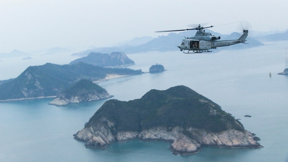 UH-1Y Huey assists in Sewol Ferry SAR efforts